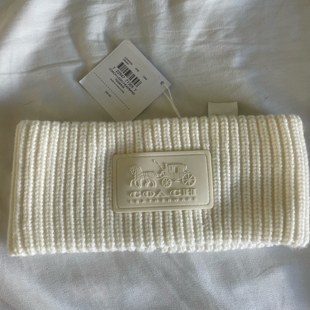 Coach Cream Knit Headband